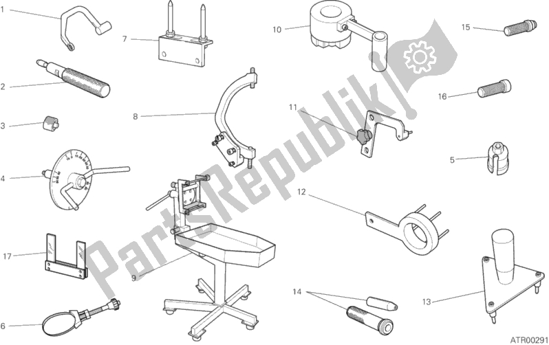 All parts for the 001 - Workshop Service Tools of the Ducati Diavel White Stripe Thailand 1200 2014